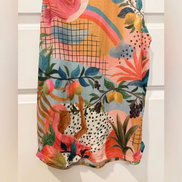 Rare Farm‎ Rio Brazil Exclusive Tank Top – Colorful Toucan & Fruit – Size Small